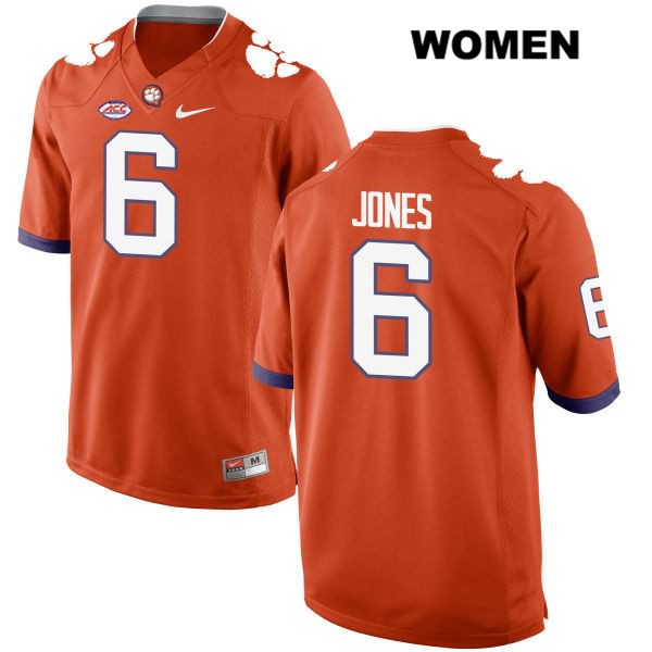 Women's Clemson Tigers #6 Mike Jones Jr. Stitched Orange Authentic Style 2 Nike NCAA College Football Jersey ERY3446JP